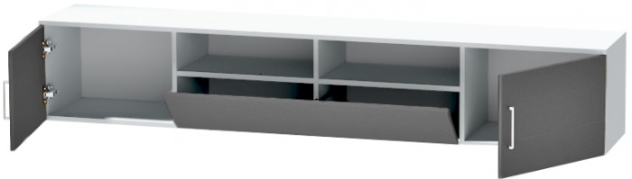 Тумба-3 под ТВ подвесная "Иннэс-7", Белый/Графит
