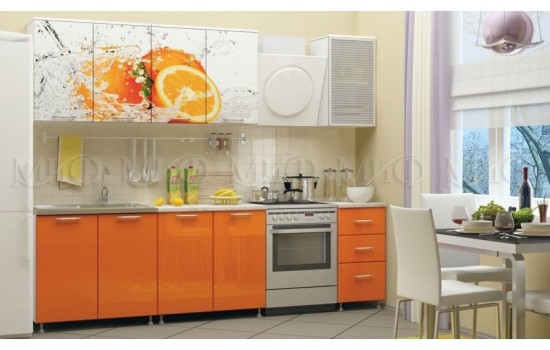 Кухня МДФ 2000 с фотопечатью Апельсин