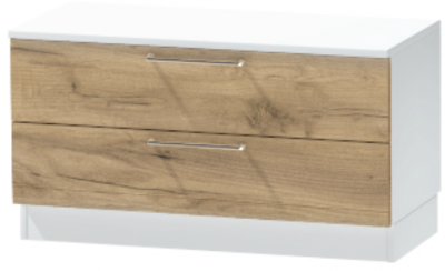 Тумба-5 прикроватная напольная "Иннэс-7", Белый/Крафт золотой