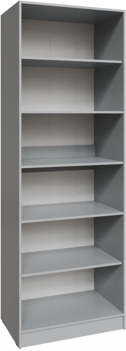 Шкаф Мадрид (0,8) с полками с зеркалом, Камень серый