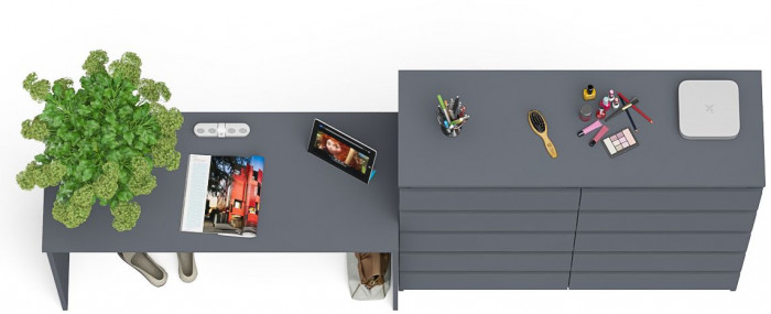 Мори письменный стол МСП1200.1 + Комод МК1200.10, графит