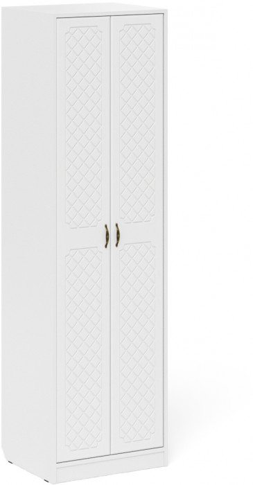 Прихожая П-6 Компоновка № 18, белая шагрень/фасады МДФ белое дерево фрезеровка ромб