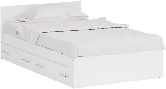 Спальня Стандарт 3-1200Я, белый/фасады ТВ тумбы МДФ белый глянец