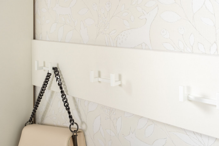 Октава Прихожая 12, белый шагрень/дуб крафт золотой/фасады МДФ белый шагрень