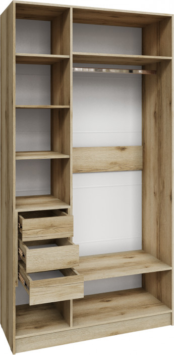 Шкаф Мадрид (1,2) с 3 ящ. внутри без зеркала, Дуб делано