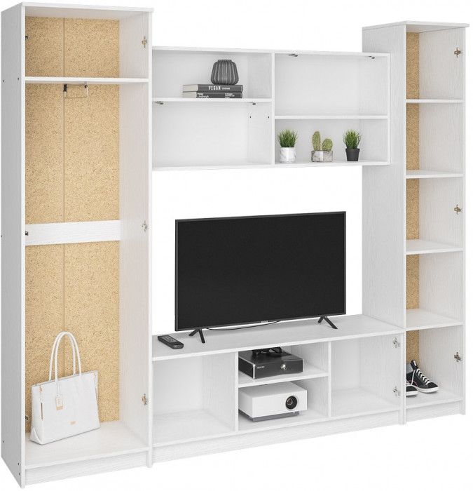 Стенка в гостиную Герда, белое дерево