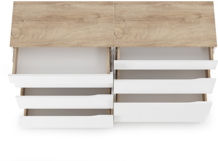 Муссон 13.97 Комод + 13.97 Комод, белый/дуб эндгрейн элегантный