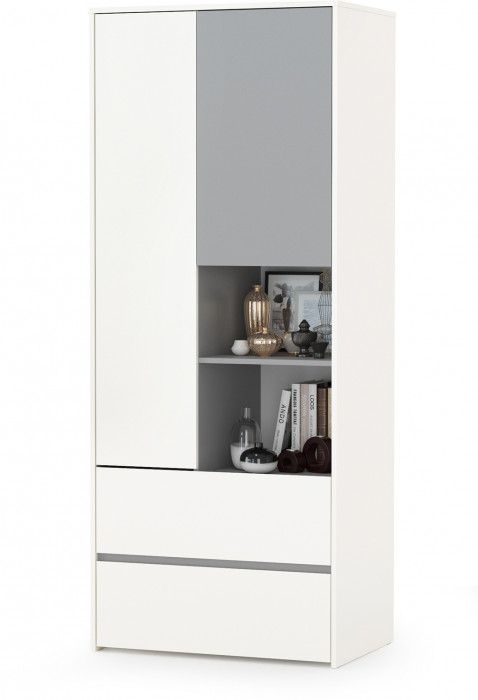 Торонто Компоновка № 04, белый шагрень/стальной серый