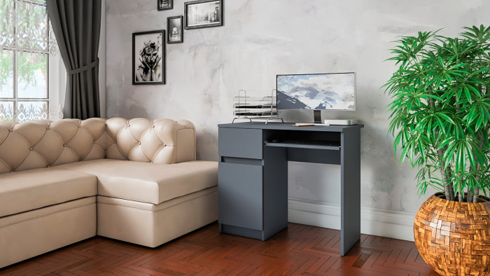 Мори компьютерный стол МС-1 левый, графит