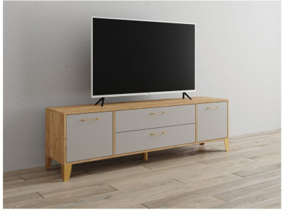 Тумба ТВ Парус-13 дуб крафт золотой/кашемир