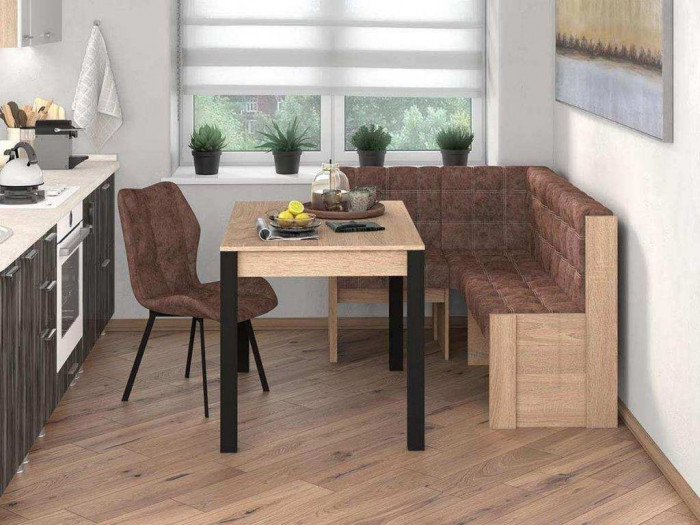 Угловая скамья Квадро дуб сонома/Коньяк