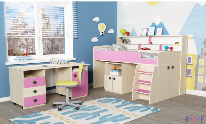 Кровать-чердак Малыш 5 (Винтерберг/Лайм)