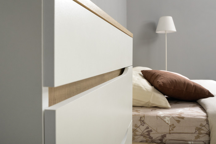 Муссон 13.97 Комод + 16.03 Тумба, белый/дуб эндгрейн элегантный