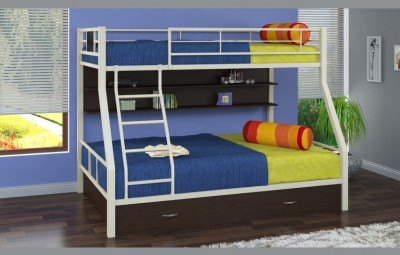 Двухъярусная кровать Гранада-1ПЯ, серый / Венге (Дуб Айленд, Слоновая кость)