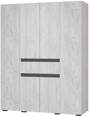 Шкаф 4-х створчатый Мрия ШК-13, Бетон пайн светлый, Графит