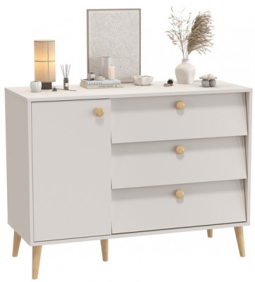 Афина Спальня 4-44901М1к.с. Комод с дверкой и тремя ящиками, кашемир серый