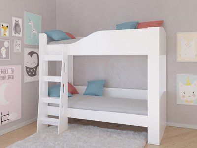 Кровать двухъярусная АСТРА 2 Белый/Белый без ящика