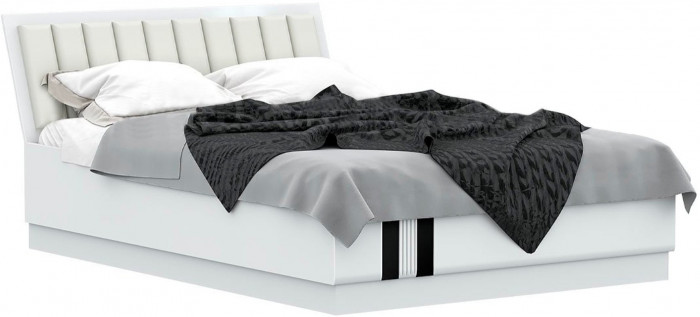 Магнолия Кровать с ортопедическим основанием 160, белый глянец