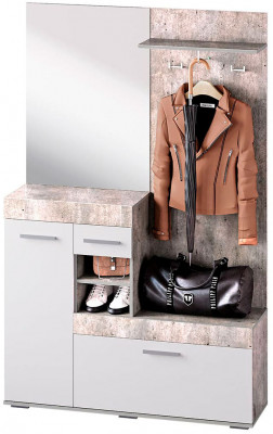 Прихожая "Инстайл" бетон/белый