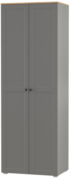 Остин 13.336.02 Шкаф для одежды(две двери), серый графит/дуб крафт золотой