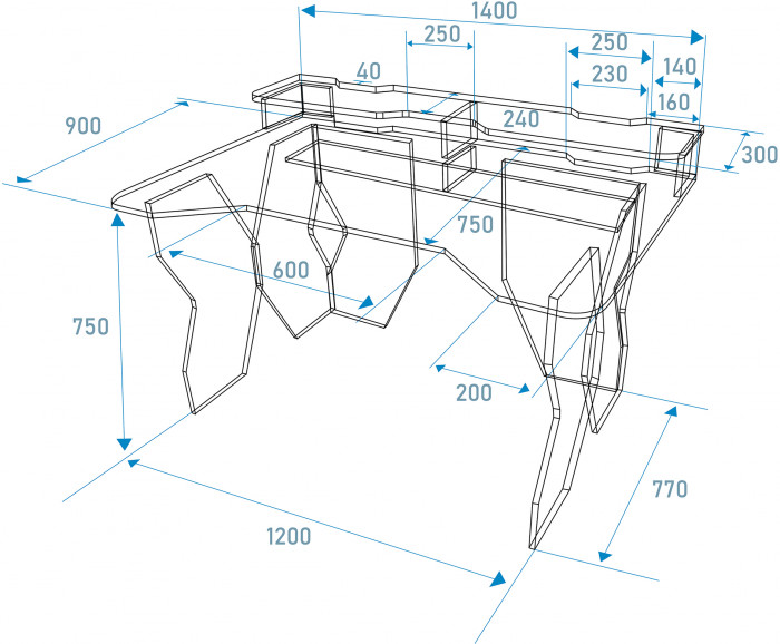 компьютерный стол С-МД-СК5-1400, венге/кромка белая