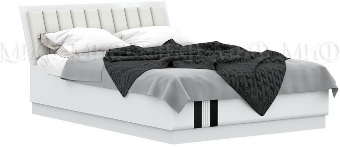 Магнолия Кровать с подъемным механизмом 160, белый глянец