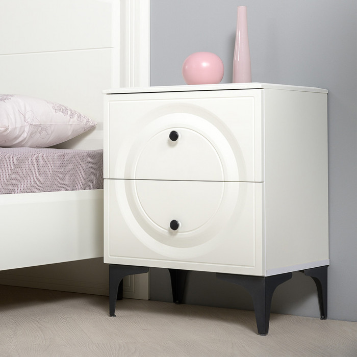 Валенсия Спальня № 03, ЛДСП белый шагрень/МДФ белый шагрень