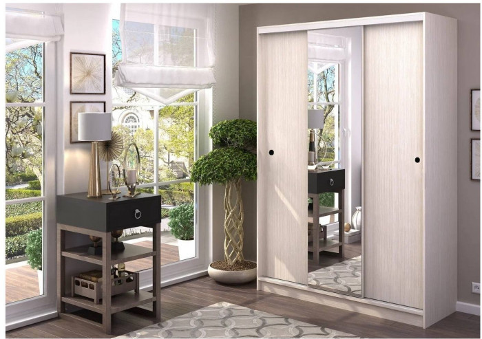 Шкаф-купе Альянс 2000 (Дуб крафт/ Графит)