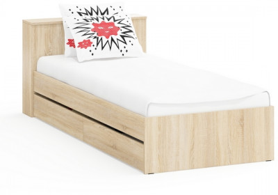 Ксения Кровать с ящиками 0900, дуб сонома