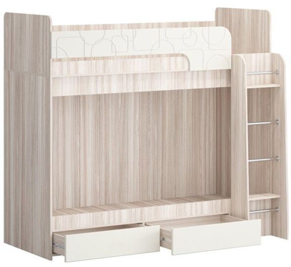 Двухъярусная кровать Бемби МДФ NEW, ясень (Цитрус глянец, Ясень шимо светлый)