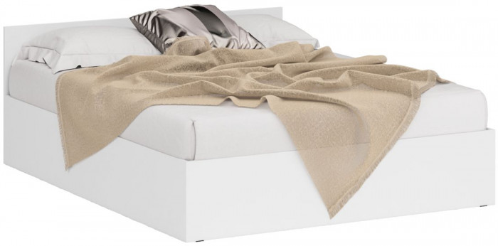 Спальня Стандарт 3-1600, белый/фасады ТВ тумбы МДФ белый глянец