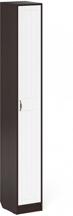 Прихожая П-6 Компоновка № 21, цвет венге/фасады МДФ белое дерево фрезеровка прованс, ШхГхВ 90х35х210 см., универсальная сборка