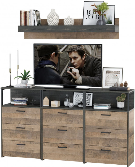 Трувор Гостиная 003, дуб гранж песочный/интра