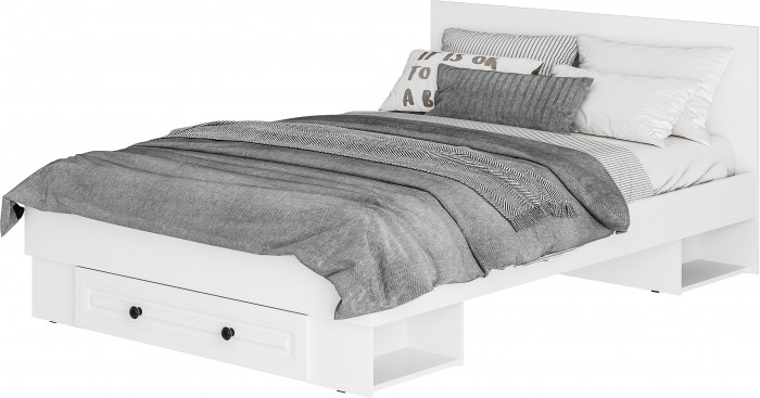 Кровать с реечным настилом и ящиками Софт КР-11 (1,4), Белый