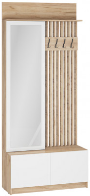 Вешалка Стоуби, дуб крафт/белый глянец