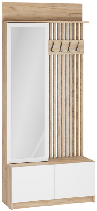 Вешалка Стоуби, дуб крафт/белый глянец