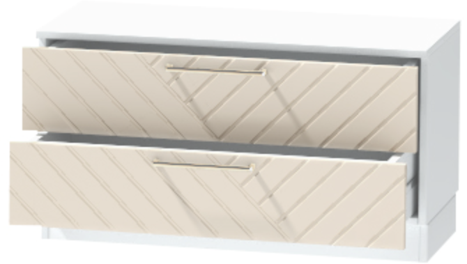 Тумба-5 прикроватная напольная "Иннэс-7", Белый/Тирамису матовый