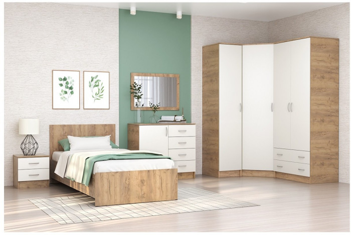 Модульная спальня Кэт-7 (композиция 4) (Крафт золотой / Миндаль)