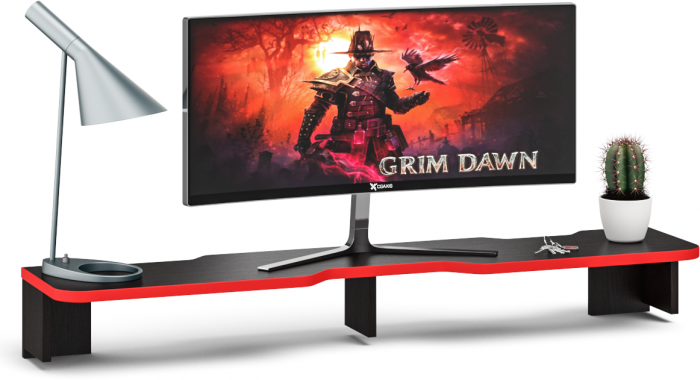 Надстройка для стола компьютерного С-МД-СК5-1400, венге/кромка красная