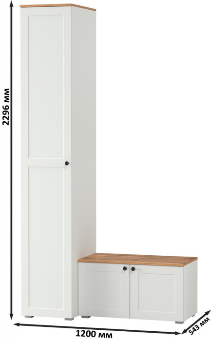 Остин Прихожая 11, белый шагрень/дуб крафт золотой