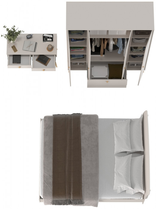 Афина Спальня 14-1600, кашемир серый