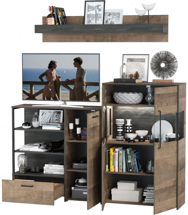 Трувор Гостиная 006, дуб гранж песочный/интра