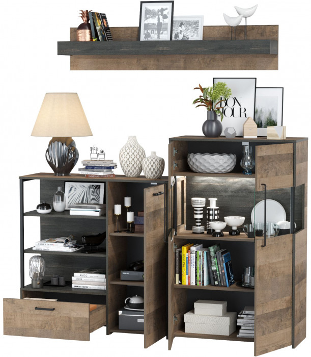 Трувор Гостиная 006, дуб гранж песочный/интра