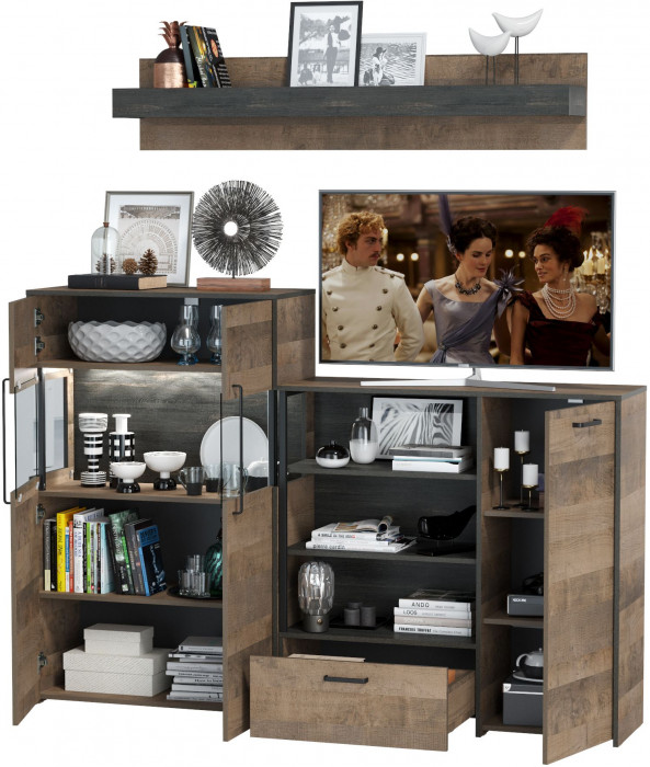 Трувор Гостиная 006, дуб гранж песочный/интра