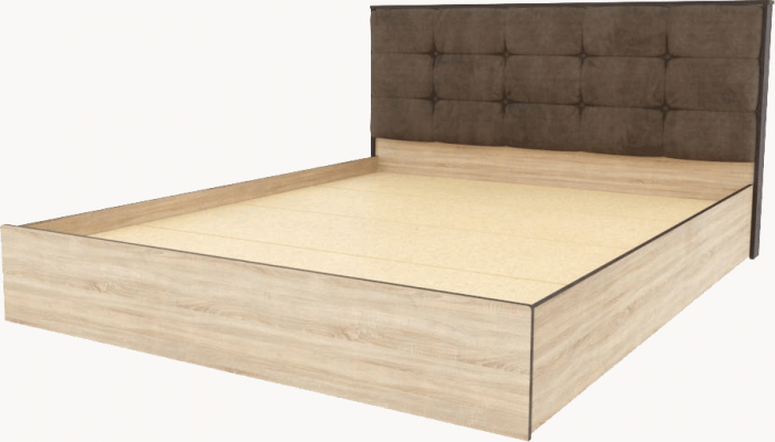 Кровать Лирика ЛК-2 велюр кофейный + основание ЛДСП 160