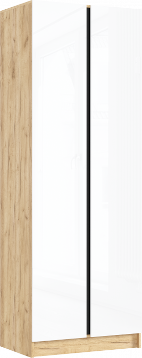 Келвин Шкаф 2-х створчатый (800) (Белый Глянец, Дуб Крафт)