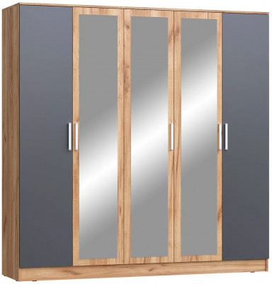 Мартина Шкаф для одежды 5-дверный (Крафт / Графит)