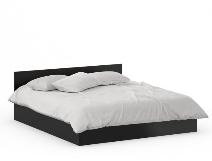 Спальня Стандарт 3-1800, венге/фасады ТВ тумбы МДФ чёрный глянец