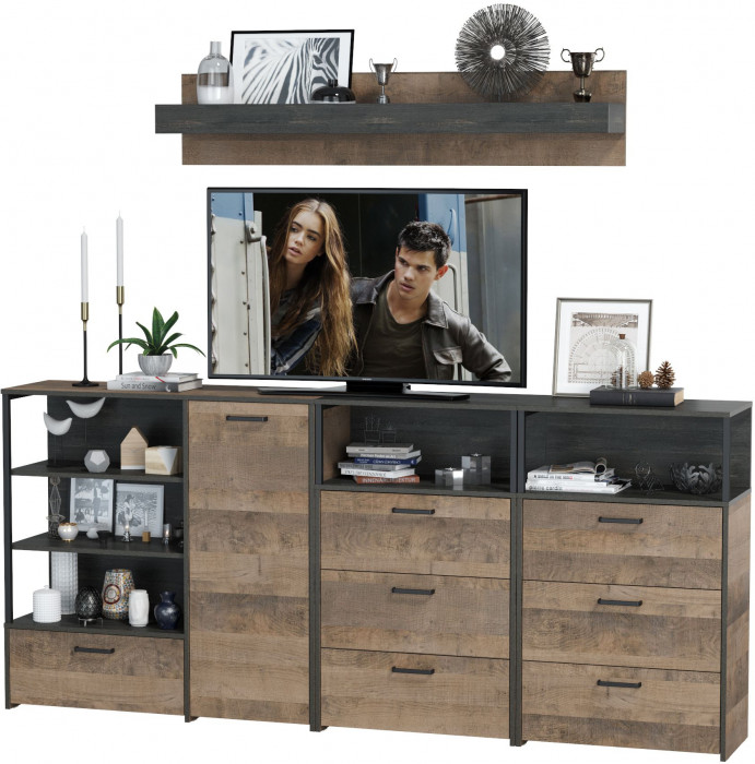 Трувор Гостиная 008, дуб гранж песочный/интра