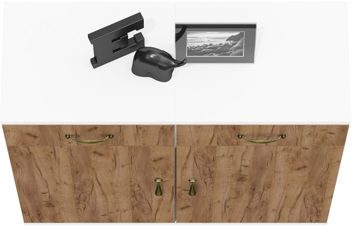 Лидер-8 Тумба МД 3.15 2 шт., белый шагрень/крафт золото